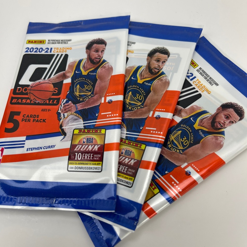 3-Pack Lot Panini Donruss Basketball 2020-21 Pack Yellow Flood Parallel NBA